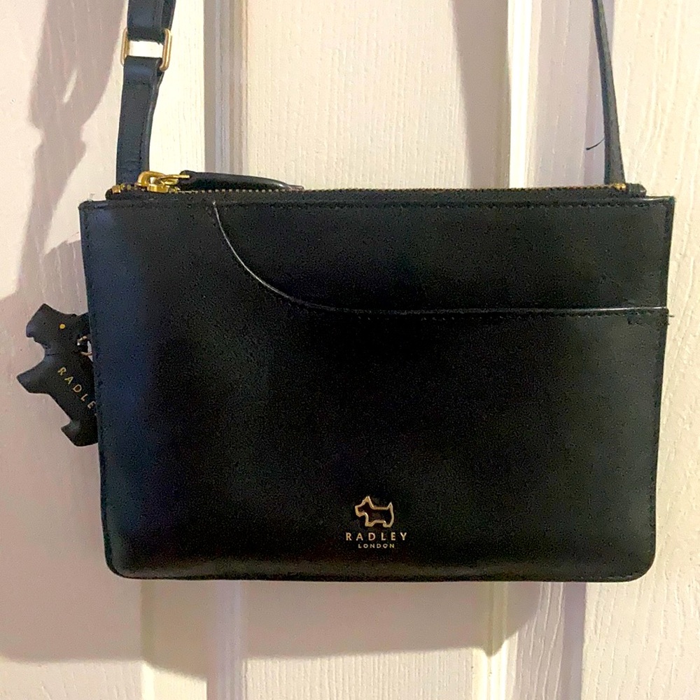 Black leather Radley London crossbody handbag